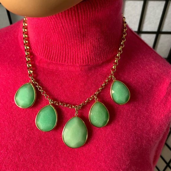 Fossil Semi Precious Green Statement Necklace - Picture 4 of 6